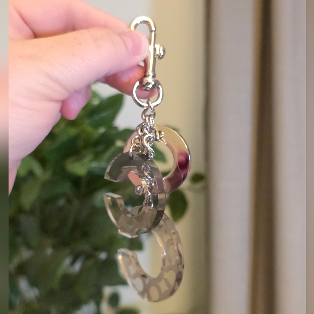 Coach Cascading Acrylic and Metal 'C' Keychain Charm - Picture 4 of 7